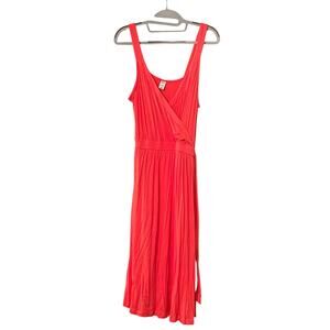 NWT Old Navy Faux Wrap Cross Front Tie Dress •Women M• Coral Integrity Resort